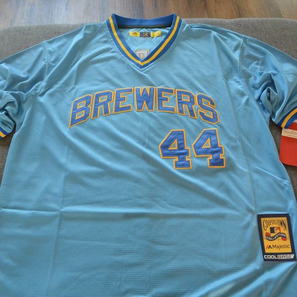 Mitchell & Ness Other - Brand NEW Milwaukee Brewers #44 Hank Aaron Jersey Size Men's X-Large